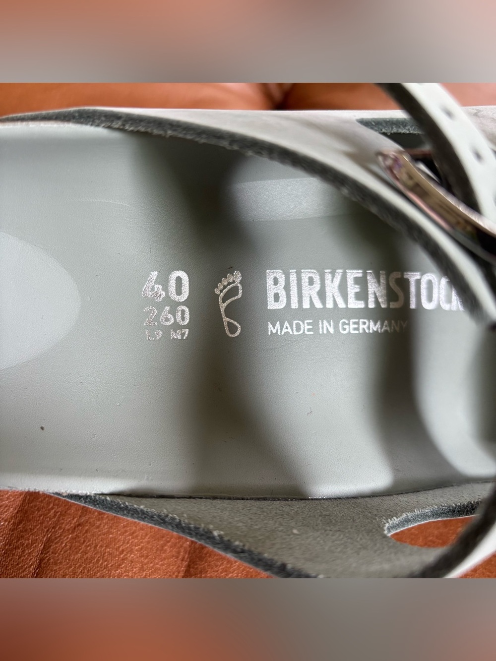 NWT Birkenstock Florida Fresh pure sage with Black Outsole Sandals Sz 40 - Picture 6 of 7